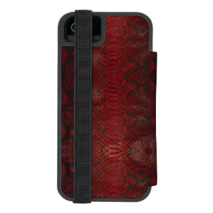 Funda Cartera Para iPhone 5 Watson Impresión de Python rojo y negro