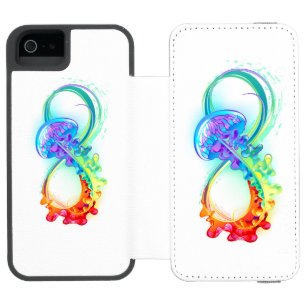 Funda Cartera Para iPhone 5 Watson Infinito con medusa arcoíris
