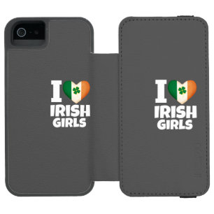 Funda Cartera Para iPhone 5 Watson iPhone 6 Maletín de billetera I Love Irish Chicas 
