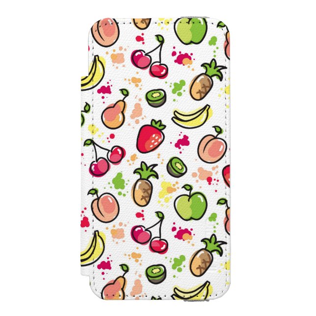 Funda Tipo Cartera Para iPhone De Incipio la mano dibujada da fruto modelo (Anverso)