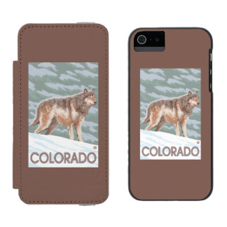 Funda Cartera Para iPhone 5 Watson Lobo gris StandingColorado