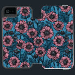 Funda Cartera Para iPhone 5 Watson Mamáes rosas<br><div class="desc">Patrón vectorial dibujado a mano con flores pequeñas de crisantemo rosa</div>