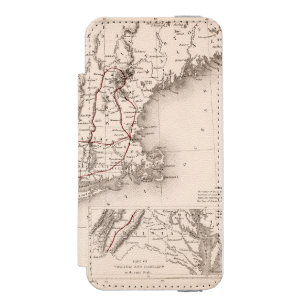 Funda Cartera Para iPhone 5 Watson Mapa: Los E.E.U.U. de nordeste
