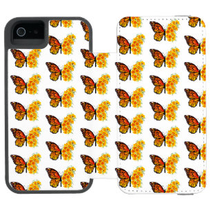 Funda Cartera Para iPhone 5 Watson Mariposa Flor con Amapola de California Amarilla