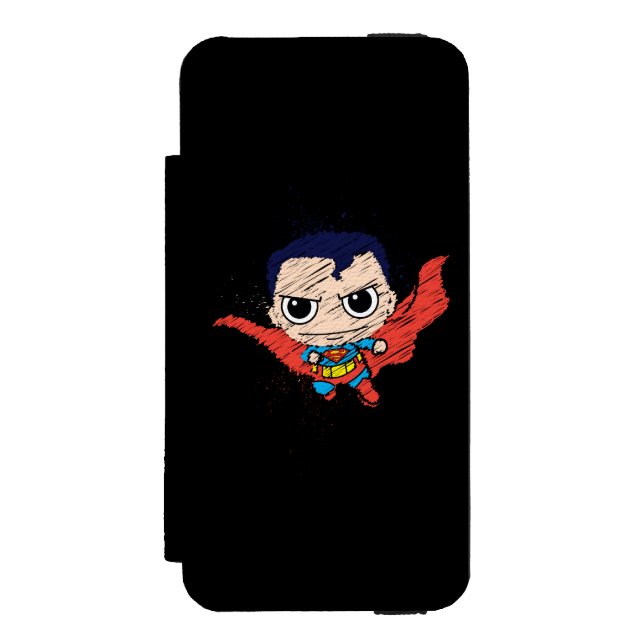 Funda Tipo Cartera Para iPhone De Incipio Mini Superman Sketch (Anverso)
