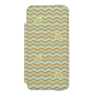 Funda Cartera Para iPhone 5 Watson modelo abstracto colorido, ondas