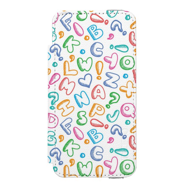 Funda Tipo Cartera Para iPhone De Incipio modelo del alfabeto (Anverso)