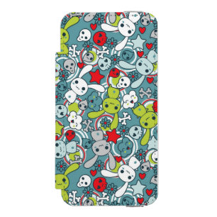 Funda Cartera Para iPhone 5 Watson modelo del azul del kawaii