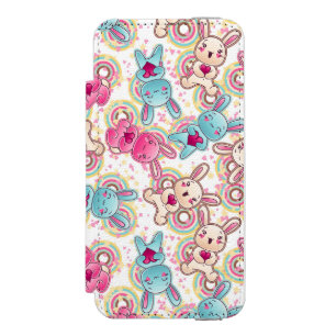 Funda Cartera Para iPhone 5 Watson Modelo del niño de Kawaii con Doodles lindos