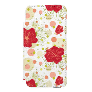 Funda Cartera Para iPhone 5 Watson Modelo dibujado mano del hibisco