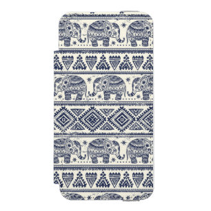 Funda Cartera Para iPhone 5 Watson Modelo étnico azul del elefante