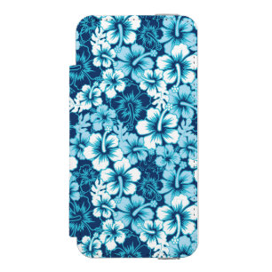 Funda Cartera Para iPhone 5 Watson Modelo floral del hibisco de la resaca