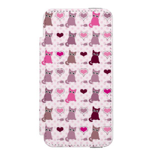 Funda Cartera Para iPhone 5 Watson Modelo lindo de los chicas del gatito