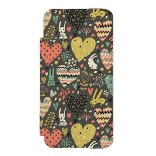 Funda Cartera Para iPhone 5 Watson Modelo lindo de los conejitos del amor con los
