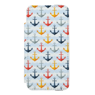 Funda Cartera Para iPhone 5 Watson Modelo náutico con las anclas