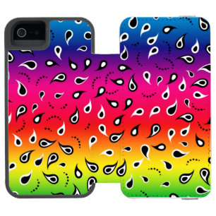 Funda Cartera Para iPhone 5 Watson Paisley Rainbow