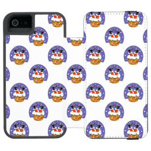Funda Cartera Para iPhone 5 Watson Papá Noel en chimenea, nieve, Navidad, Año Nuevo