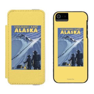 Funda Cartera Para iPhone 5 Watson Paso de Chilkoot, mineros de oro de Alaska
