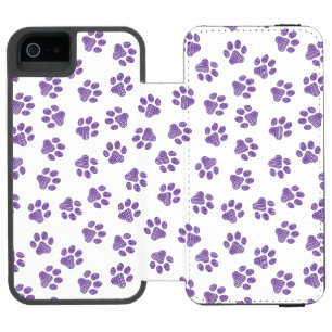 Funda Cartera Para iPhone 5 Watson Pasta de perro, garras de perro, garras moradas