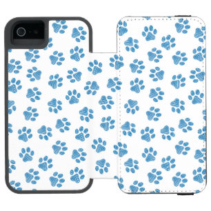 Funda Cartera Para iPhone 5 Watson Pasta de perro, garras de perro, patas azules
