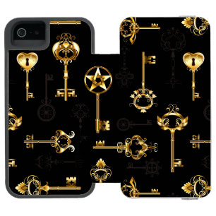 Funda Cartera Para iPhone 5 Watson Patrón continuo con llaves doradas