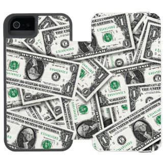 Funda Cartera Para iPhone 5 Watson Patrón de Billete de Un Dólar