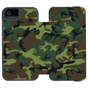 Funda Cartera Para iPhone 5 Watson Patrón de camuflaje verde, patrón militar, ejércit