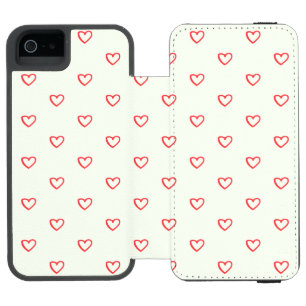 Funda Cartera Para iPhone 5 Watson Patrón de corazón rojo, lindo, amor