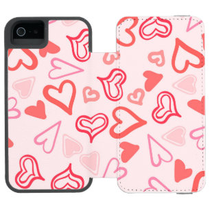 Funda Cartera Para iPhone 5 Watson Patrón de Corazones 23