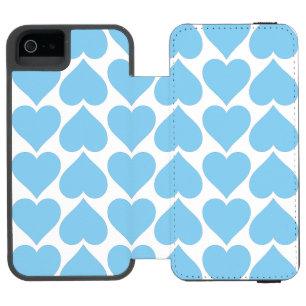 Funda Cartera Para iPhone 5 Watson Patrón de Corazones Azules, Romántico, Amor