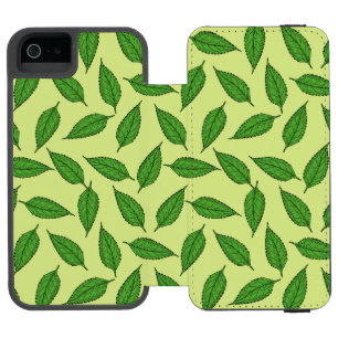 Funda Cartera Para iPhone 5 Watson Patrón de hojas, patrón de hojas, hojas de primave