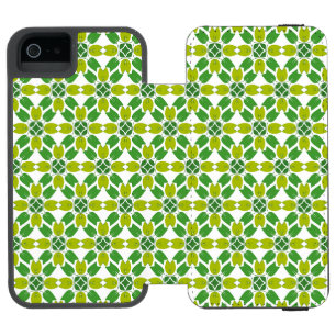 Funda Cartera Para iPhone 5 Watson Patrón de hojas, patrón de hojas, hojas verdes