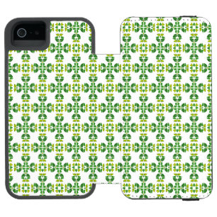 Funda Cartera Para iPhone 5 Watson Patrón de hojas, patrón de hojas, hojas verdes
