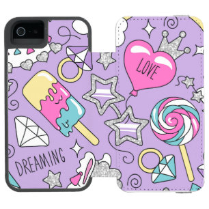 Funda Cartera Para iPhone 5 Watson Patrón de llama 1