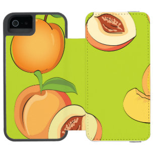 Funda Cartera Para iPhone 5 Watson Patrón de melocotón 4