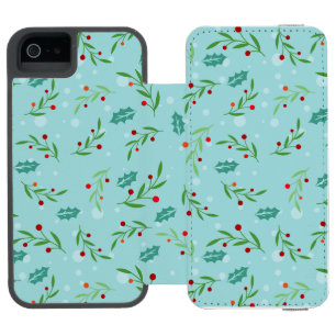 Funda Cartera Para iPhone 5 Watson Patrón de Navidad 126