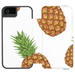 Funda Cartera Para iPhone 5 Watson Patrón de piña acuarela 1