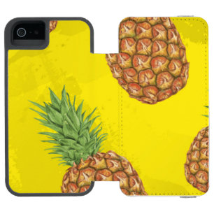 Funda Cartera Para iPhone 5 Watson Patrón de piña acuarela 3