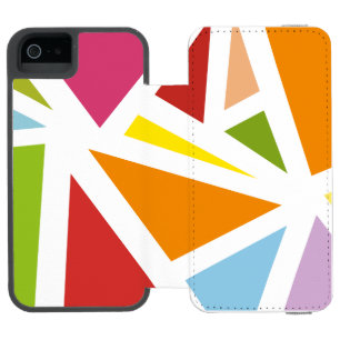 Funda Cartera Para iPhone 5 Watson Patrón de triángulos coloridos 4