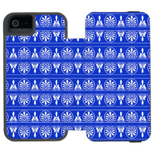 Funda Cartera Para iPhone 5 Watson Patrón griego árabe-mediterráneo azul