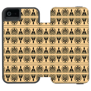 Funda Cartera Para iPhone 5 Watson Patrón Mediterráneo Árabe Griego Marrón