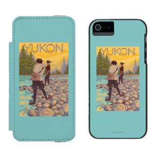 Funda Cartera Para iPhone 5 Watson Pesca con mosca de las mujeres - el Yukón, Alaska