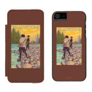 Funda Cartera Para iPhone 5 Watson Pesca con mosca de las mujeres - parque nacional