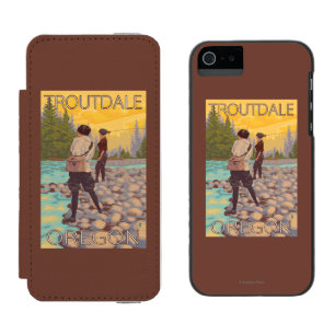 Funda Cartera Para iPhone 5 Watson Pesca con mosca de las mujeres - Troutdale, Oregon