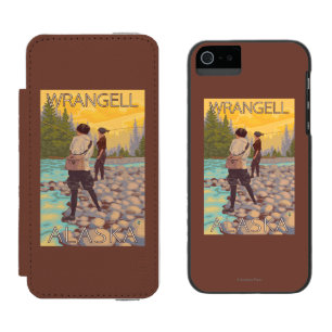 Funda Cartera Para iPhone 5 Watson Pesca con mosca de las mujeres - Wrangell, Alaska
