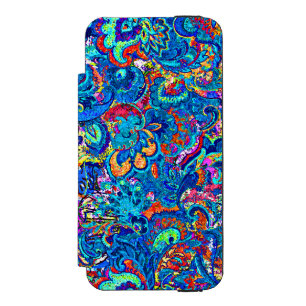 Funda Cartera Para iPhone 5 Watson Pintura abstracta de flores coloridas y lindas