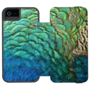 Funda Cartera Para iPhone 5 Watson Plumas de Pavo Real I Diseño de Naturaleza Abstrac