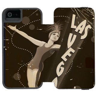 Funda Cartera Para iPhone 5 Watson Poster de viajes vintage de Las Vegas