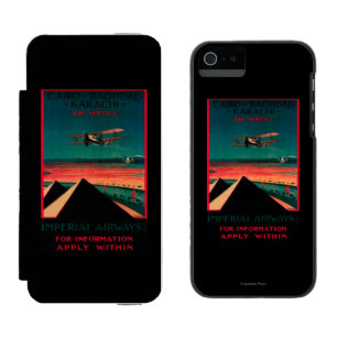 Funda Cartera Para iPhone 5 Watson Poster del vintage del aire de El Cairo - de