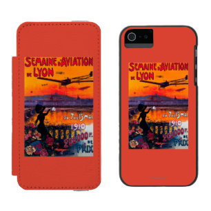 Funda Cartera Para iPhone 5 Watson Poster del vintage del De Lyon de la aviación del